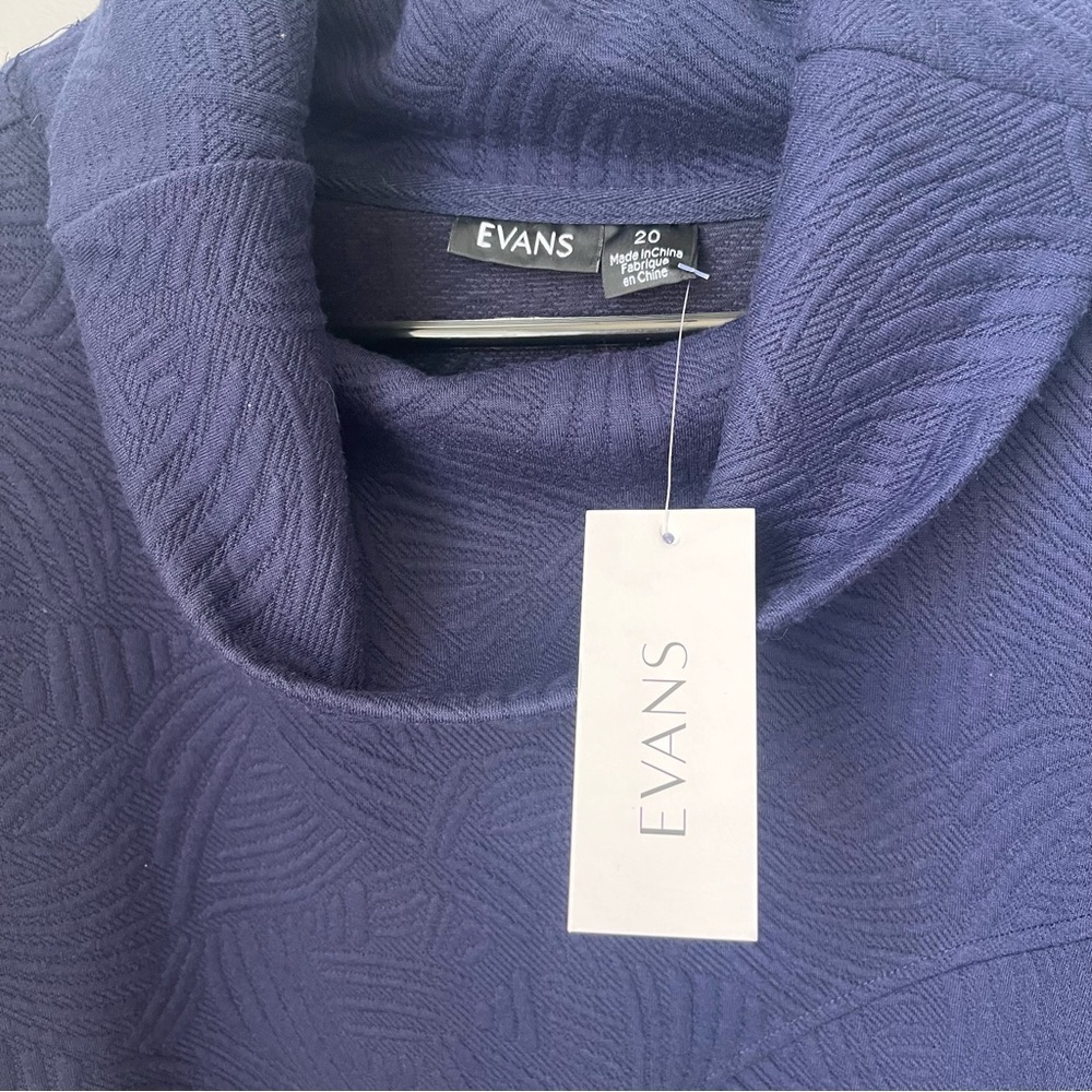 EVANS NWT Women's Plus Size Tilly Textured Tunic Navy Size 20 - Picture 4 of 7